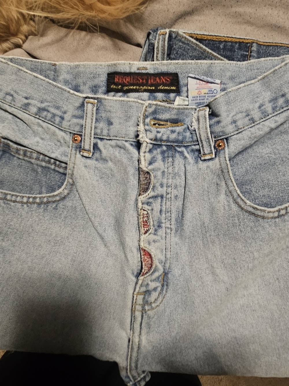 Men's Light Wash Request Jeans 90s Brand Vintage Relaxed Denim Jeans